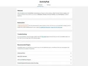 ActivityPub: Welcome Screen