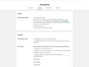 ActivityPub: Settings Screen