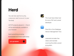 Herd: Lets get started screen