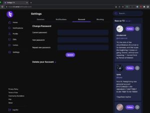 Settings: Account