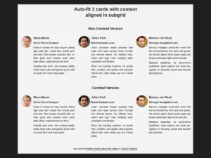 Auto-fit 3 cards with content aligned in subgrid Homepage Thumbnail