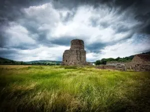 Image showing Tretower Castle after being processed in Photoshop