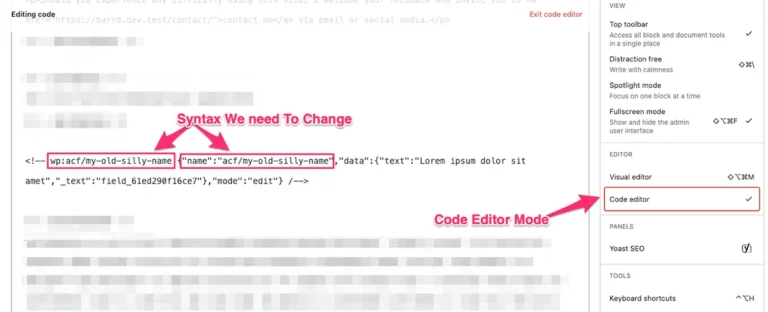WP Editor: In Code Mode